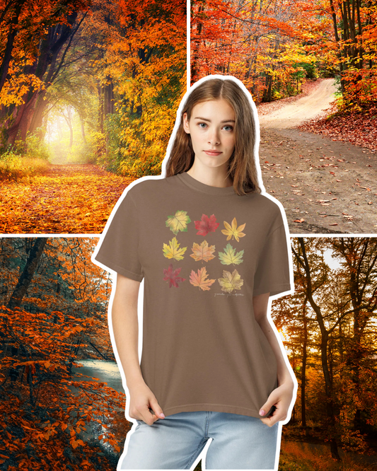 Fall Leaves T-Shirt- Espresso Brown