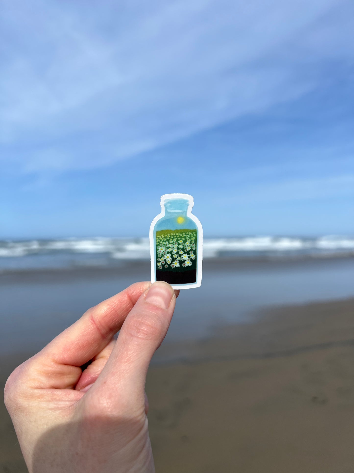 Daisy Terrarium Mini Sticker- Durable Weatherproof Nature Art