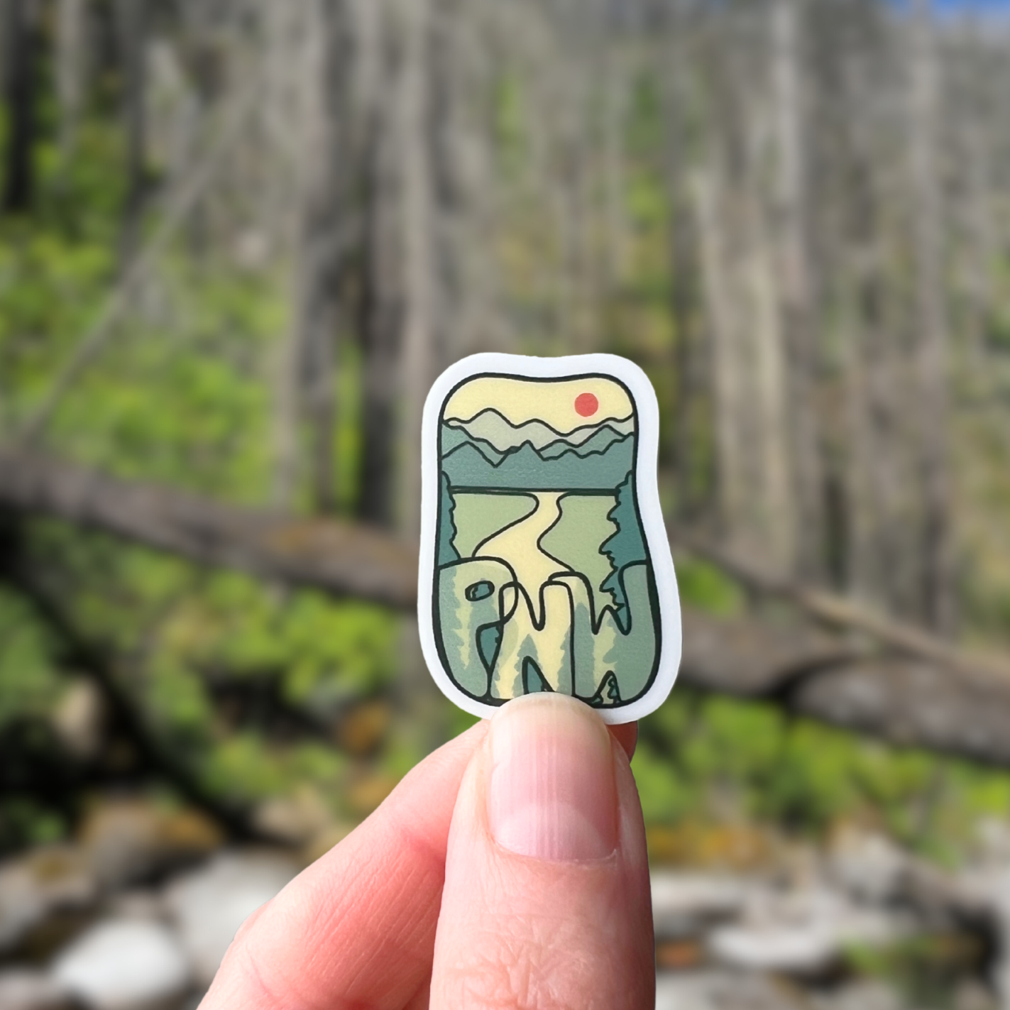 PNW Mini Sticker- Durable Vinyl Nature Art