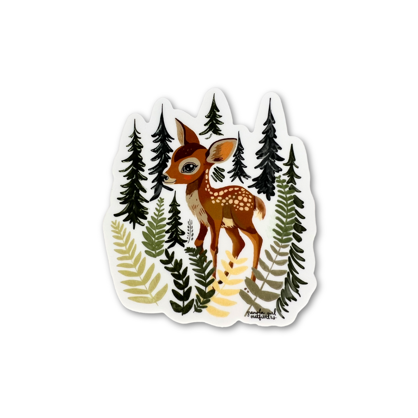 Forest Fawn Sticker- Durable Vinyl Nature Art