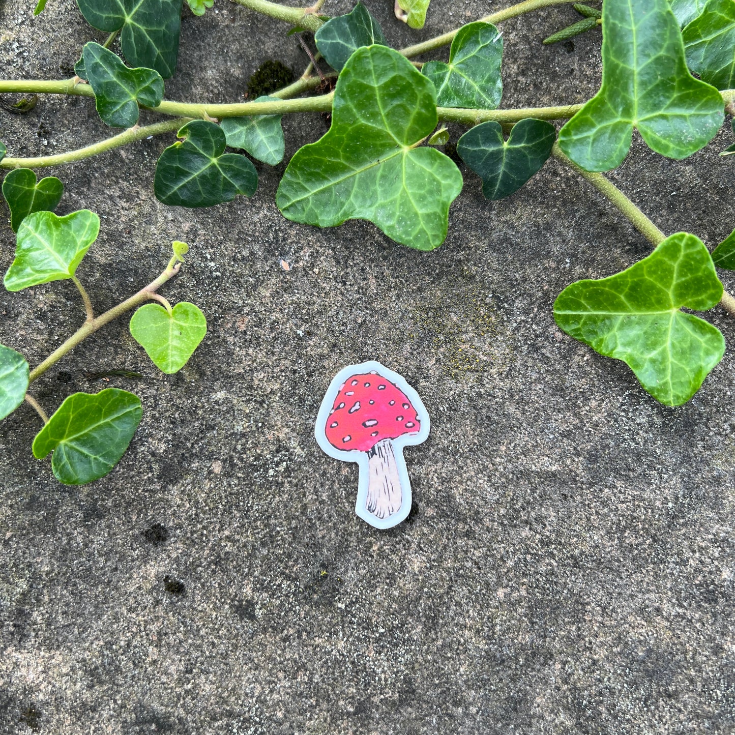 Red Mushroom Mini Sticker- Watercolor Nature Art