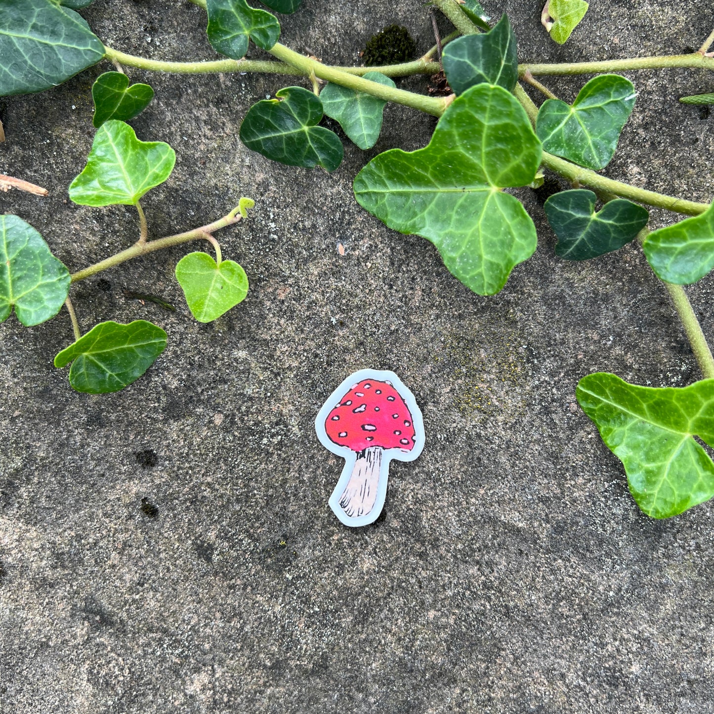 Red Mushroom Mini Sticker- Watercolor Nature Art