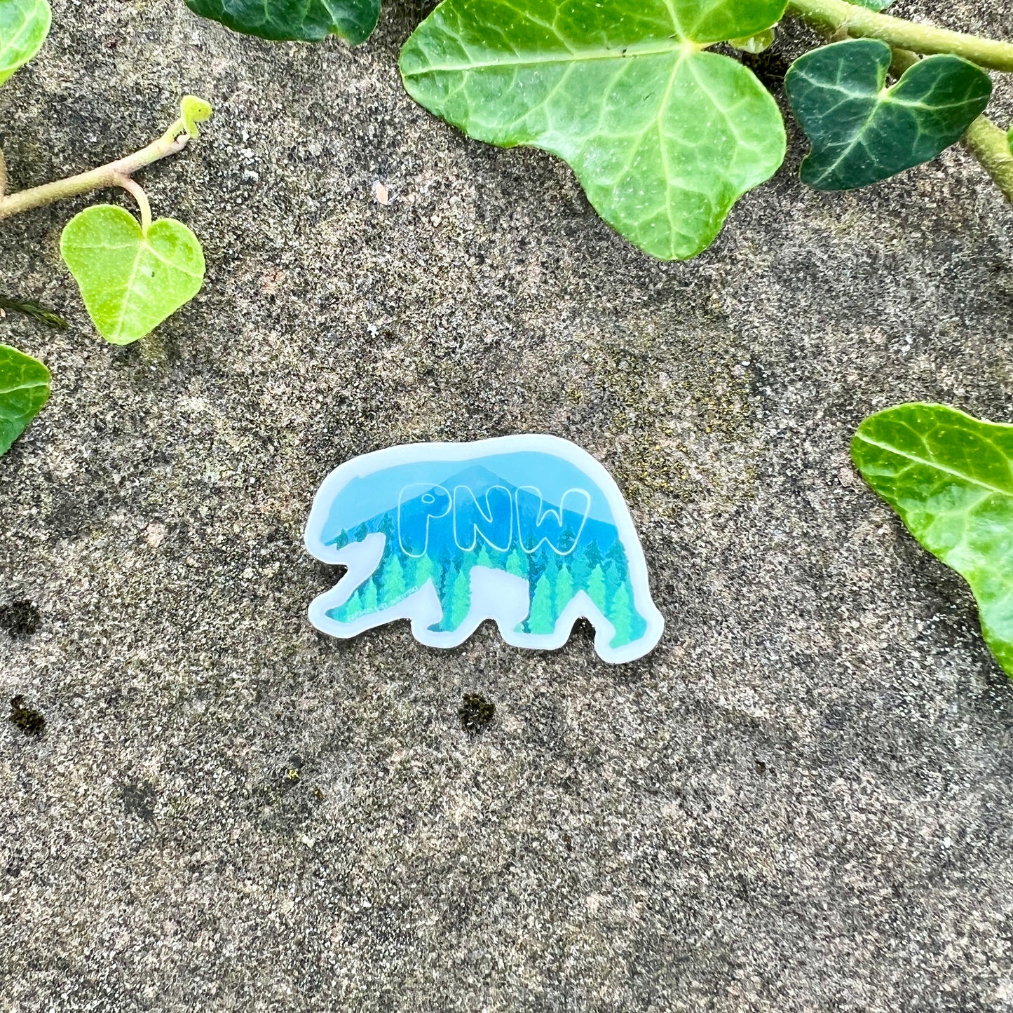PNW Bear Mini Sticker- Durable Vinyl Nature Art