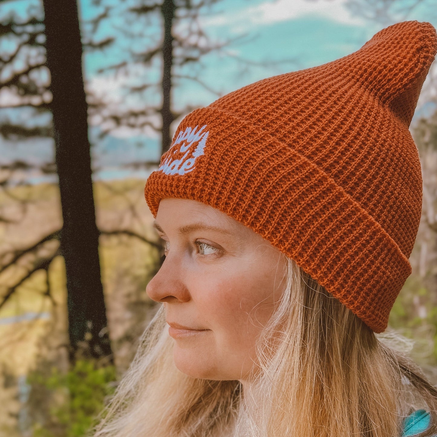 Happy Outside Waffle Beanie