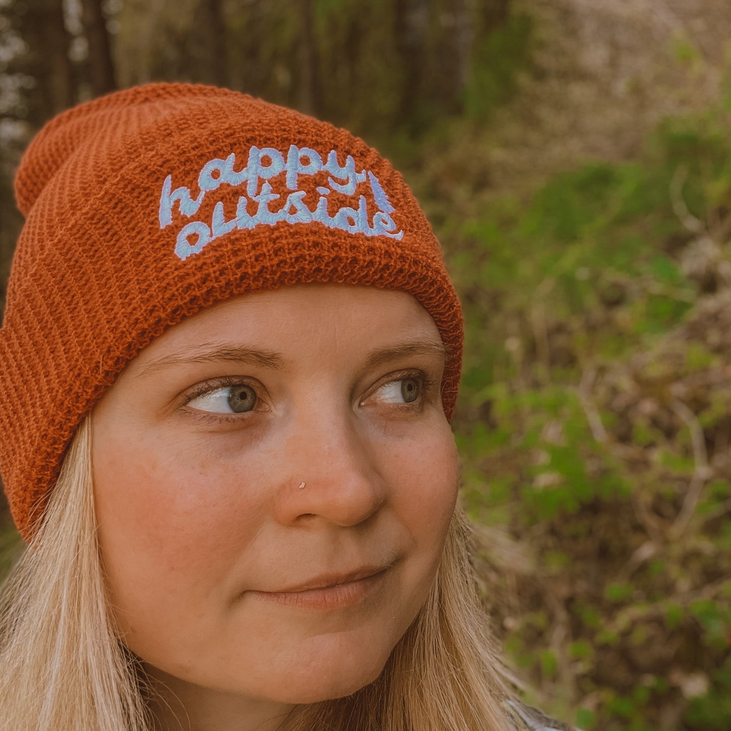 Happy Outside Waffle Beanie