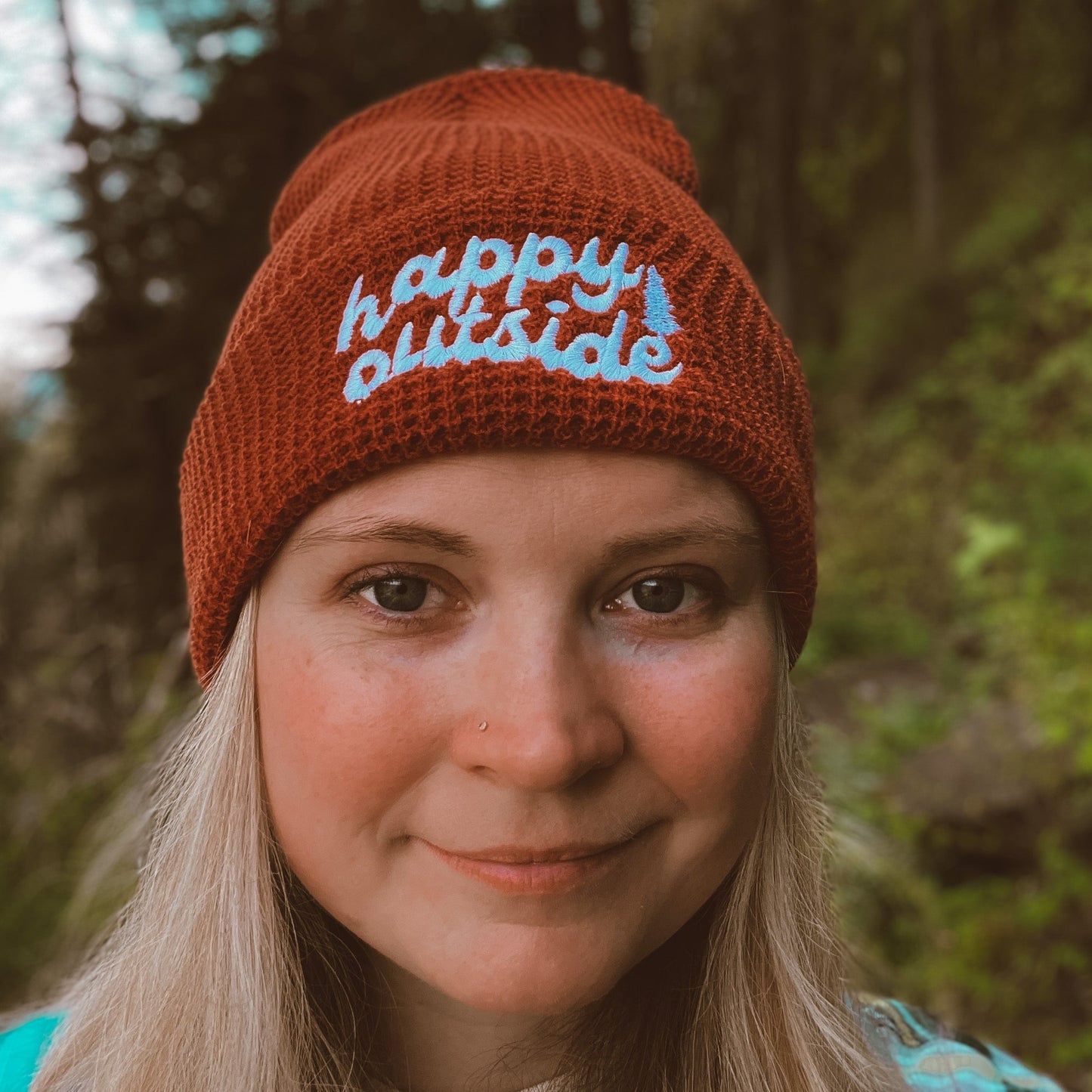 Happy Outside Waffle Beanie
