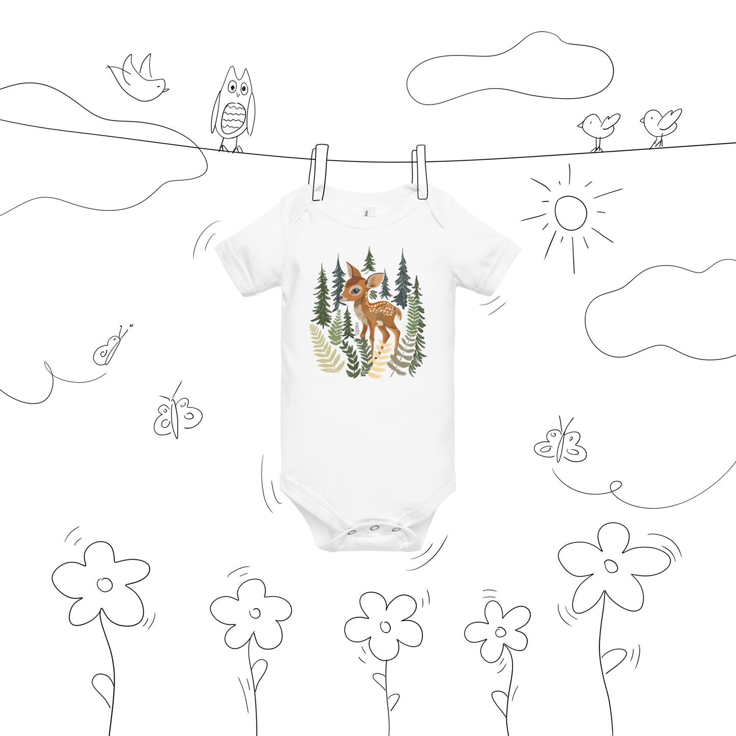 Lil' Granola Girl Forest Fawn Onesie