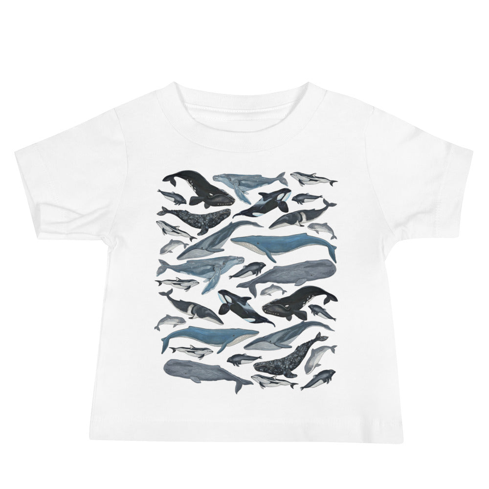 Lil' Granola Girl PNW Whales Baby Tee