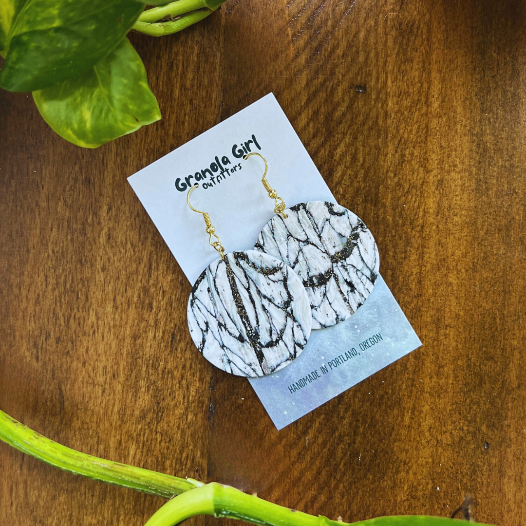 Moonlit Marble Polymer Clay Earrings
