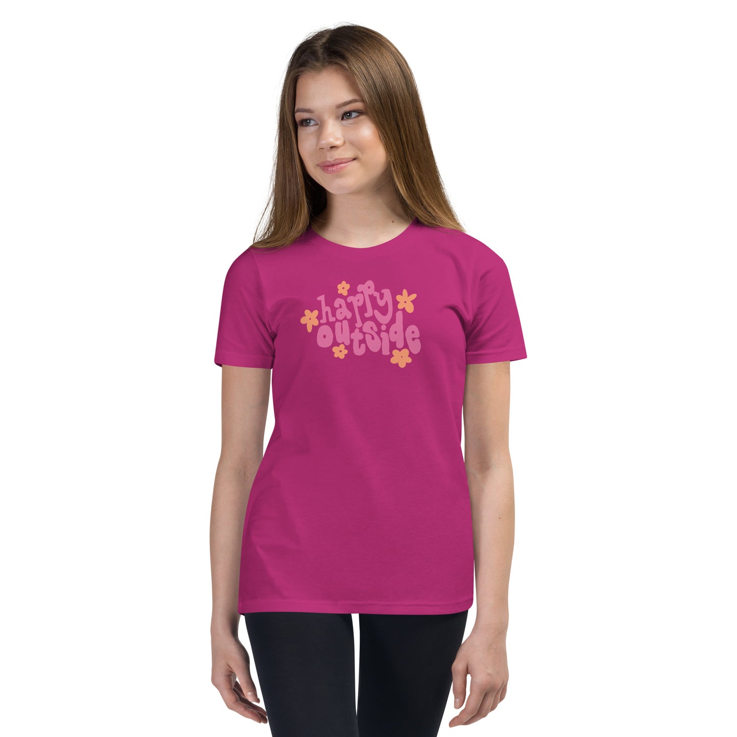 Junior Granola Girl Happy Outside T-Shirt