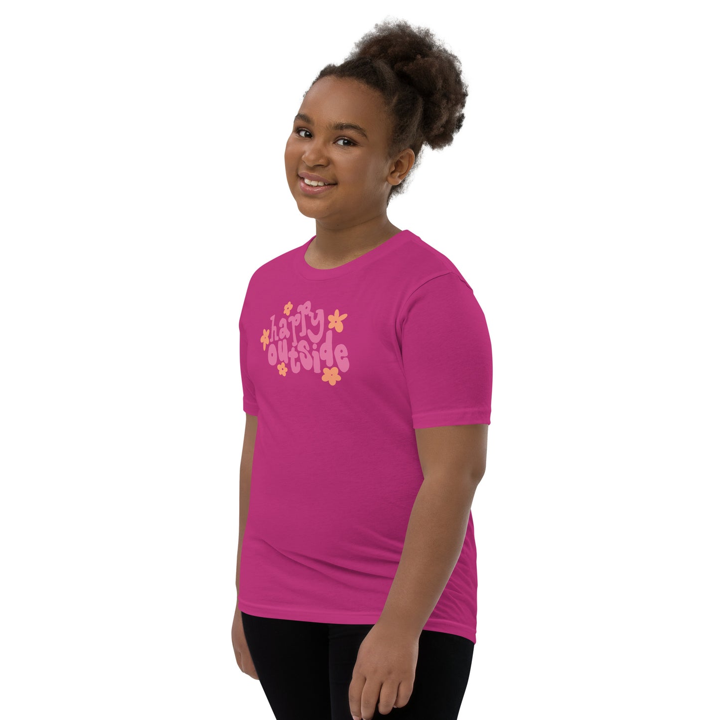 Junior Granola Girl Happy Outside T-Shirt