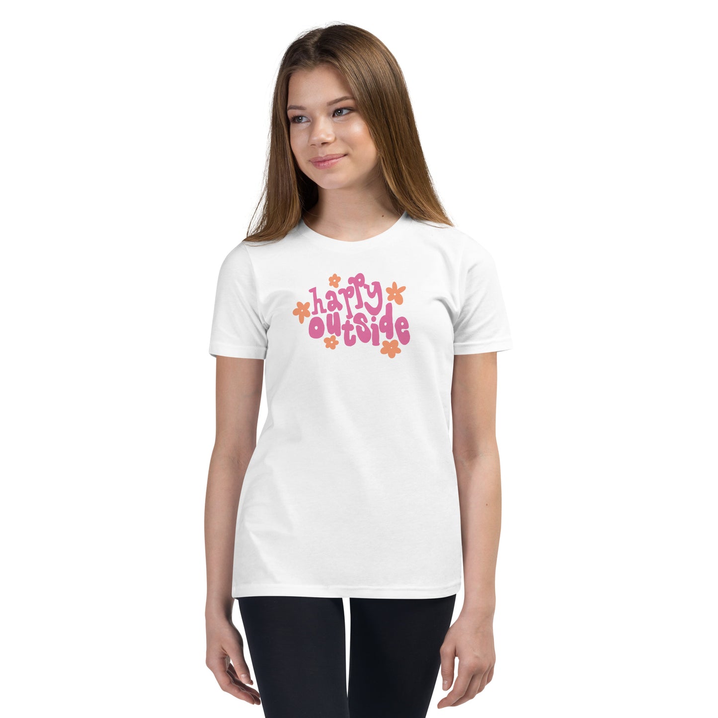 Junior Granola Girl Happy Outside T-Shirt
