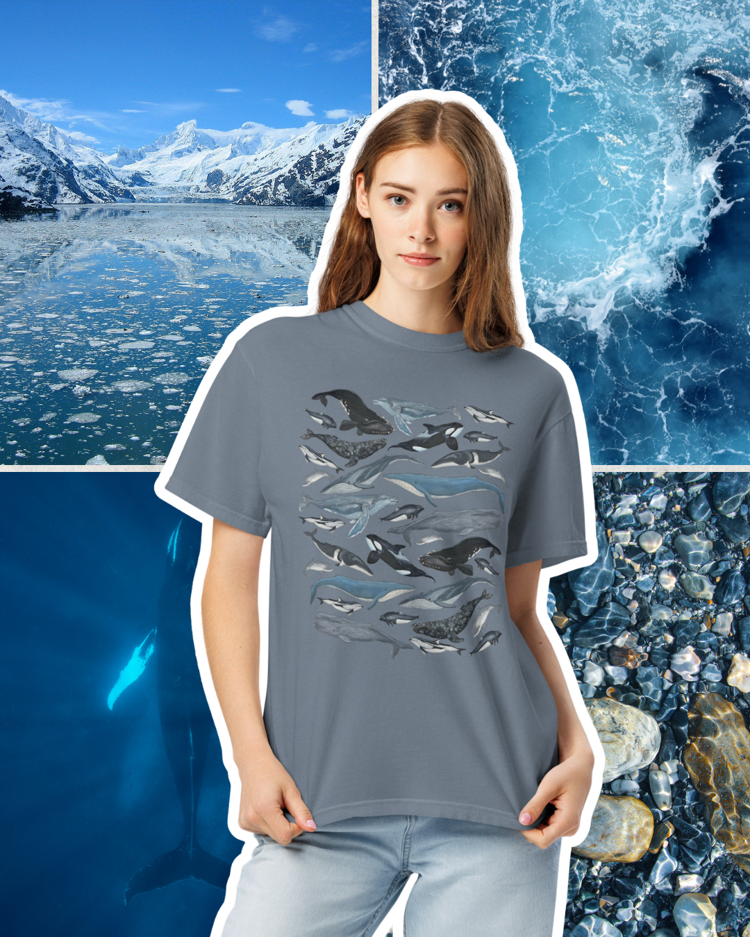 Whales of the Pacific Northwest Heavyweight Cotton T-Shirt