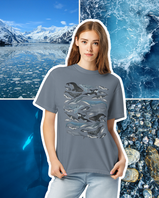 Whales of the Pacific Northwest Heavyweight Cotton T-Shirt