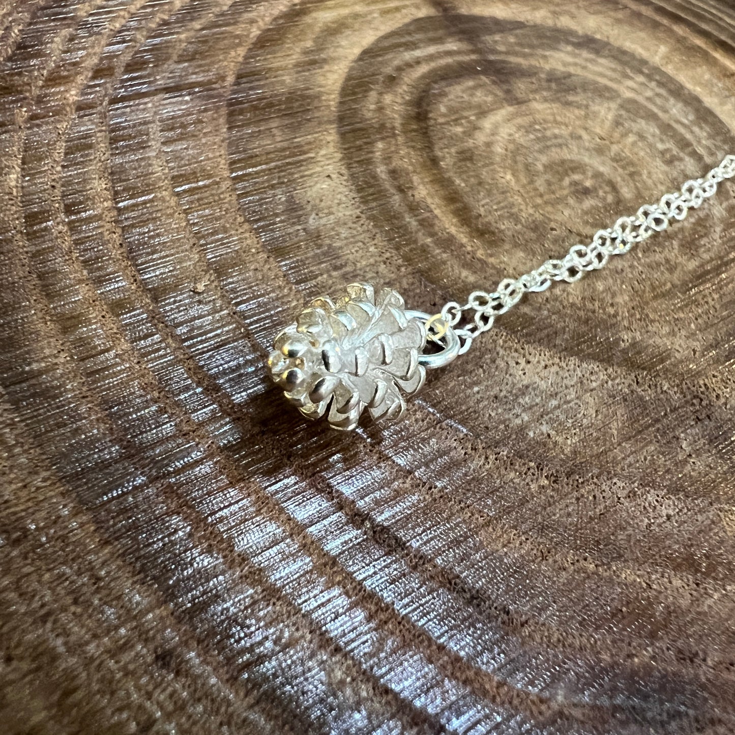 Mini Pinecone Necklace- Sterling Silver (Made to Order)