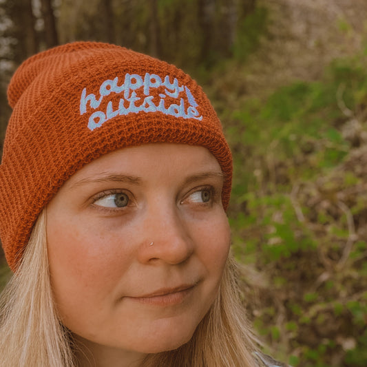 Happy Outside Waffle Beanie