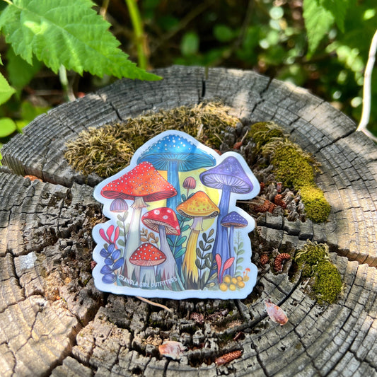 Happy Forest Mushrooms Sticker