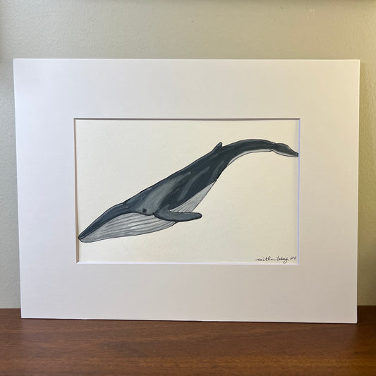 Signed "Fin Whale" Original Gouache Painting #9/9