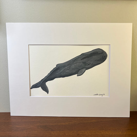 Signed "Sperm Whale" Original Gouache Painting #7/9
