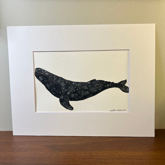 Signed "Gray Whale" Original Gouache Painting #3/9