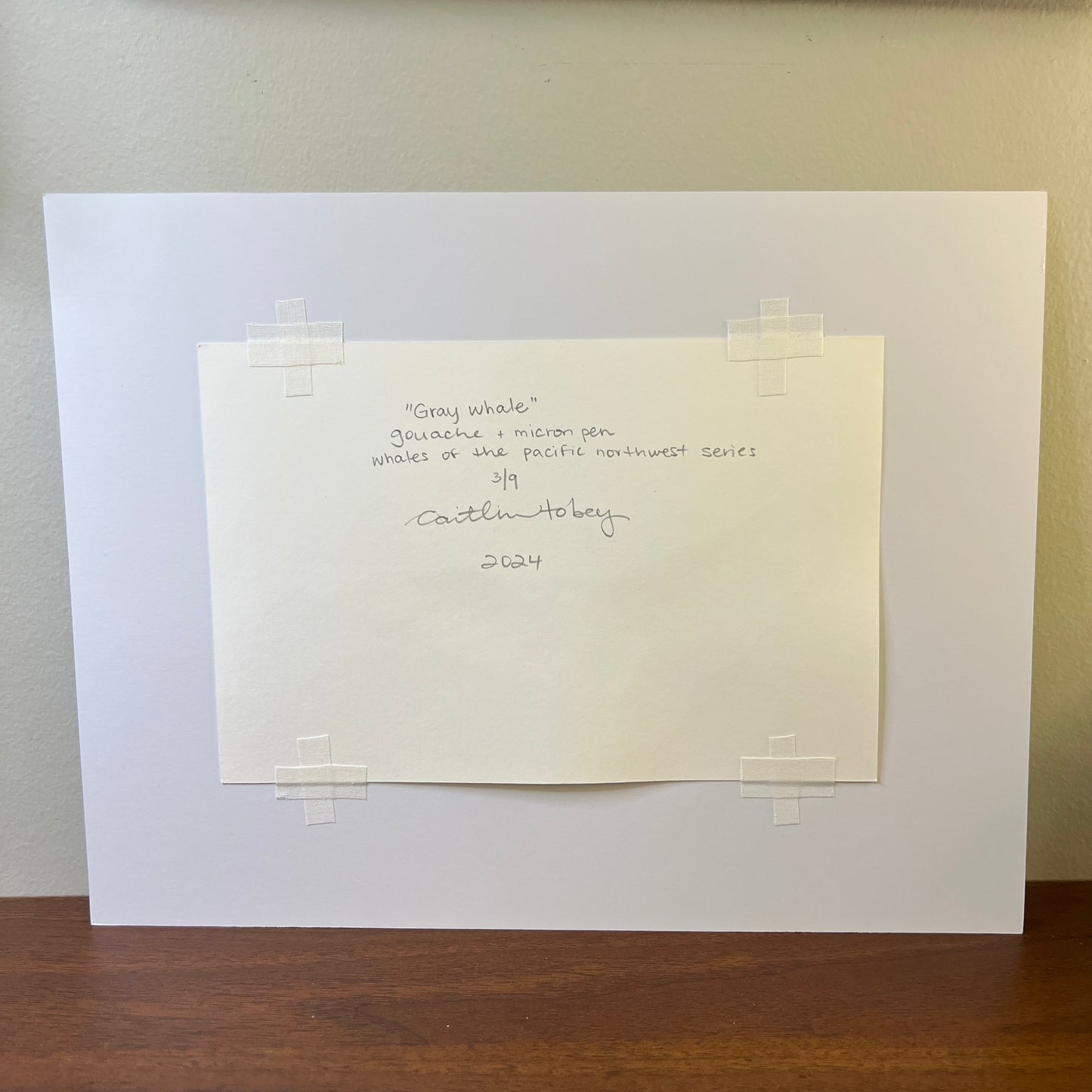 Signed "Gray Whale" Original Gouache Painting #3/9