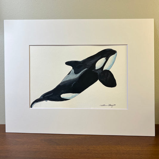 Signed "Orca" Original Gouache Painting #2/9
