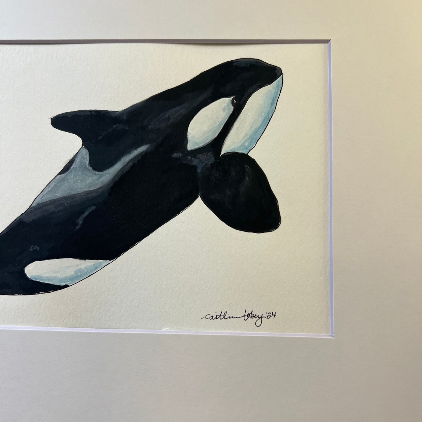 Signed "Orca" Original Gouache Painting #2/9
