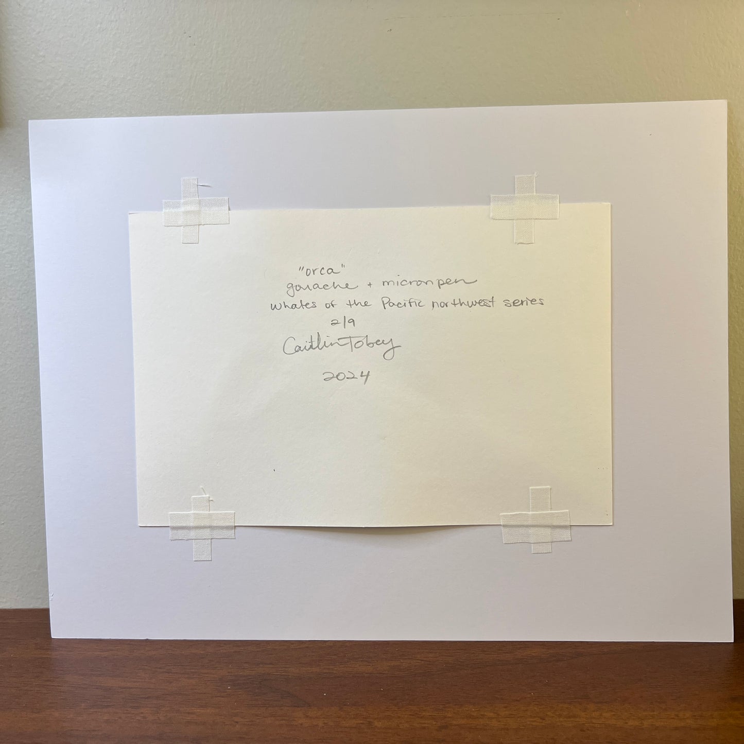 Signed "Orca" Original Gouache Painting #2/9