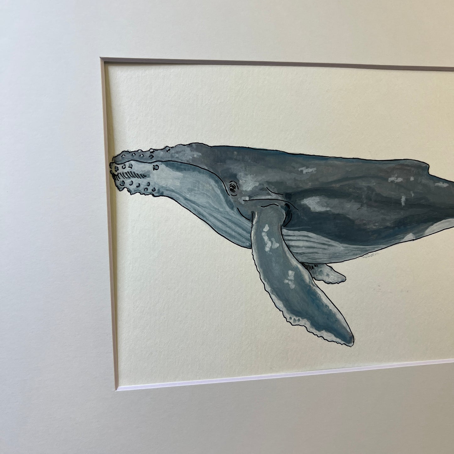 Signed "Humpback Whale" Original Gouache Painting #1/9