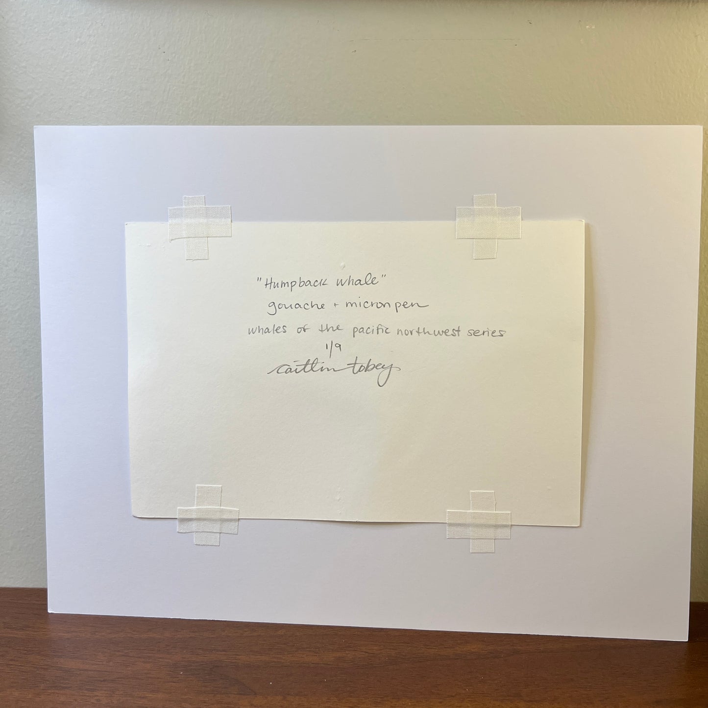 Signed "Humpback Whale" Original Gouache Painting #1/9