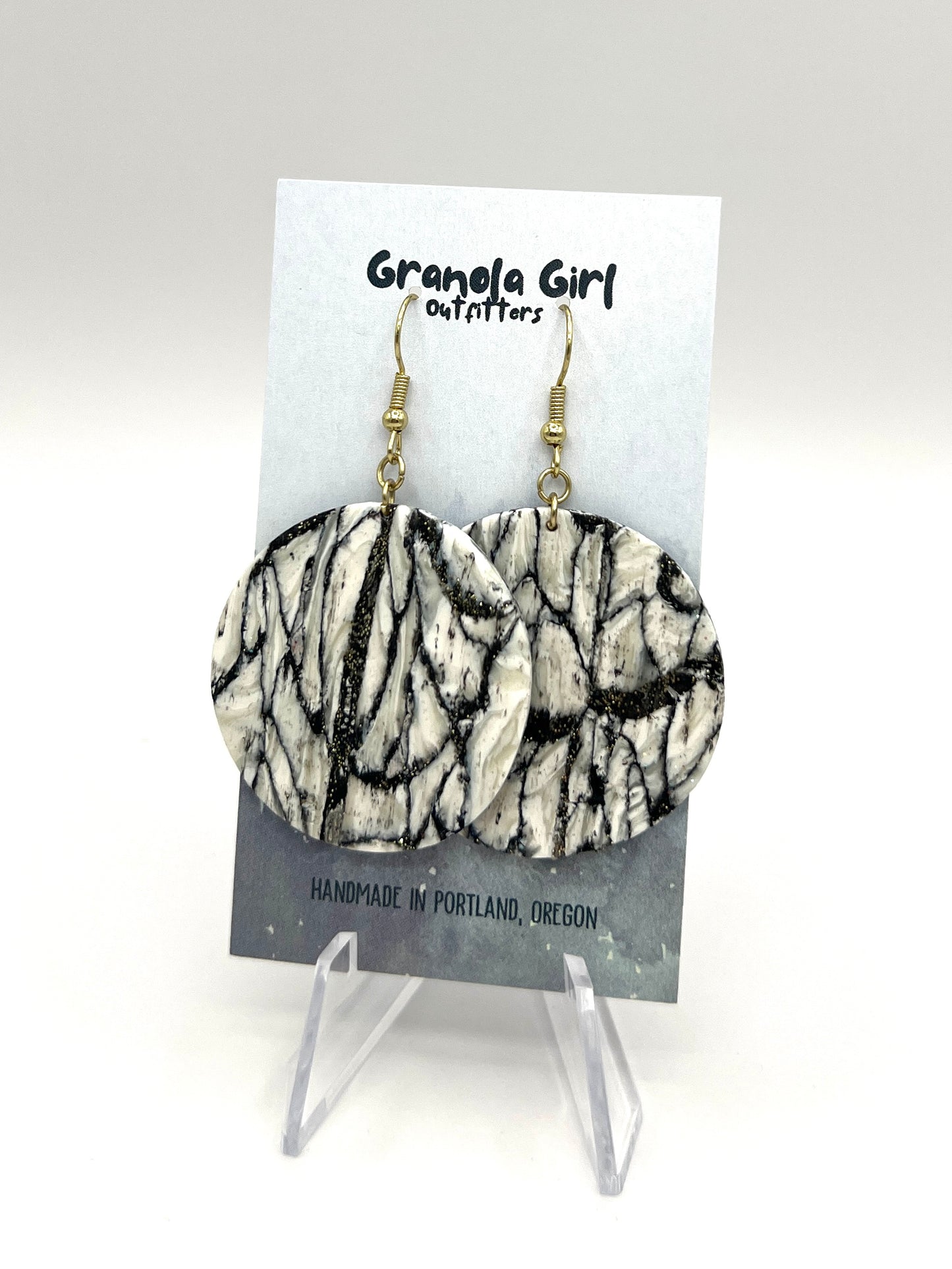 Moonlit Marble Polymer Clay Earrings