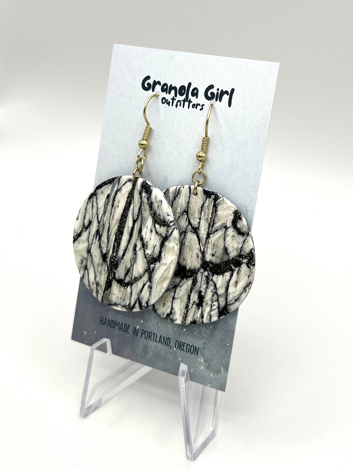 Moonlit Marble Polymer Clay Earrings