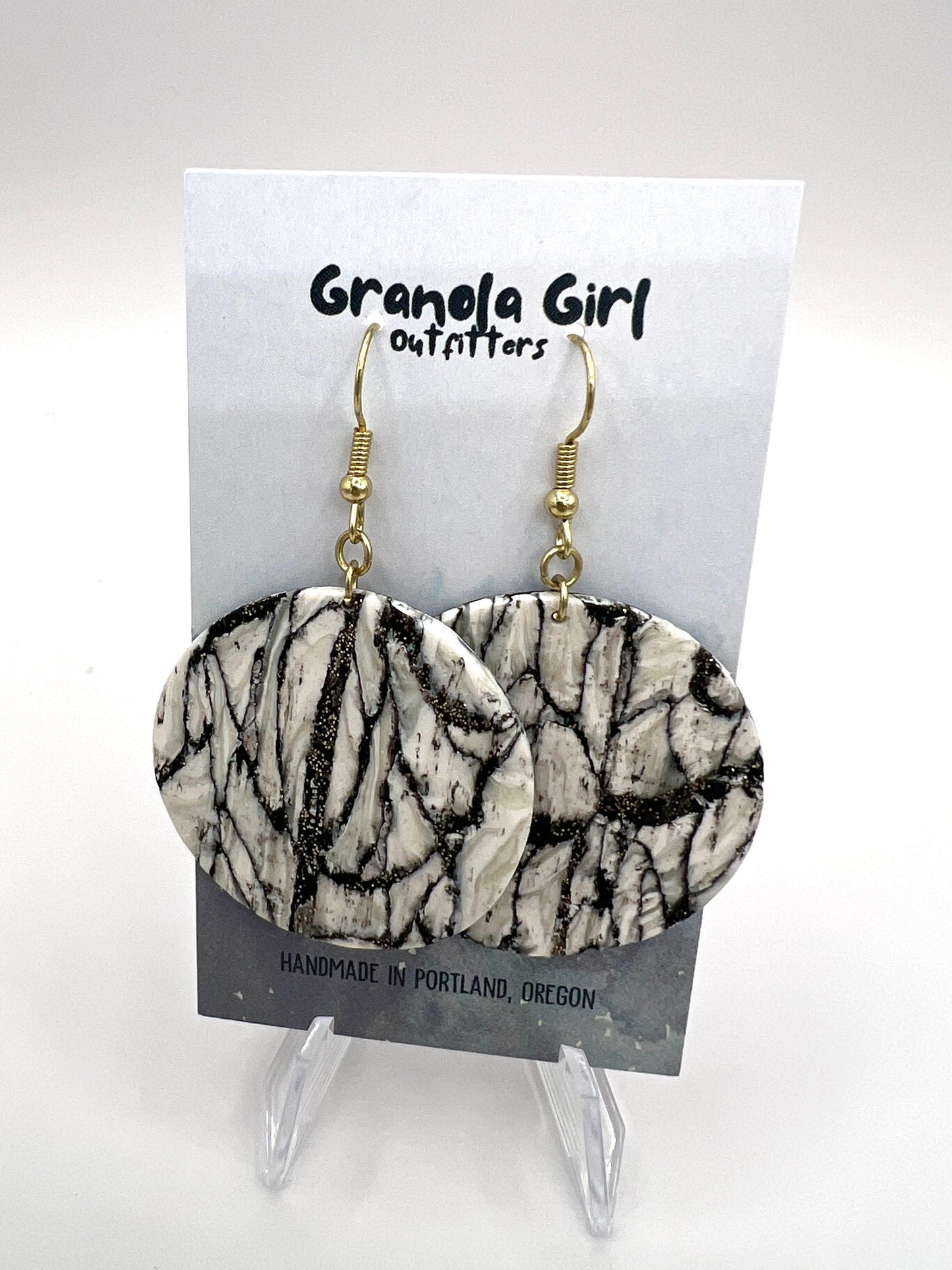 Moonlit Marble Polymer Clay Earrings