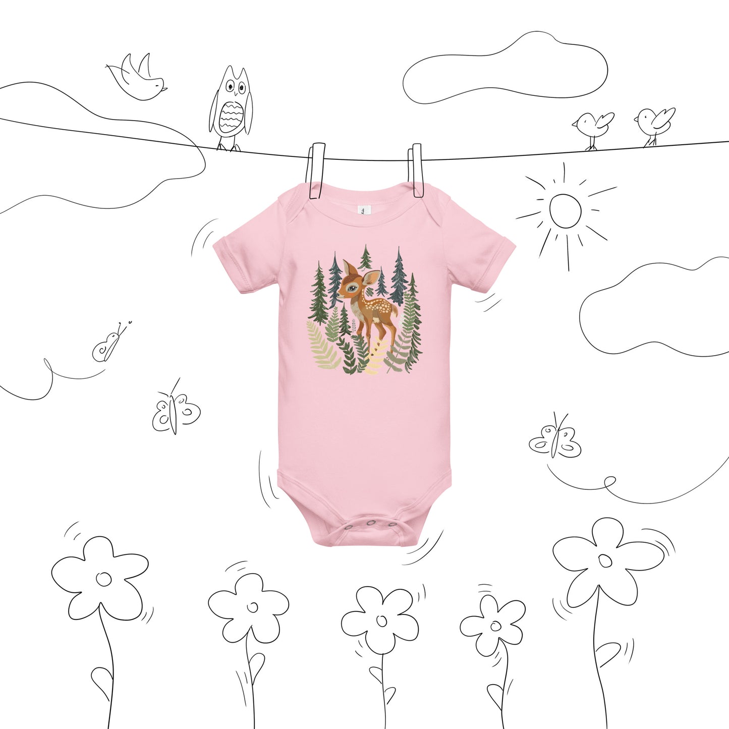 Lil' Granola Girl Forest Fawn Onesie