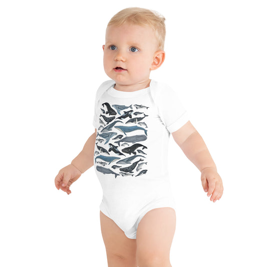 Lil' Granola Girl PNW Whales Onesie