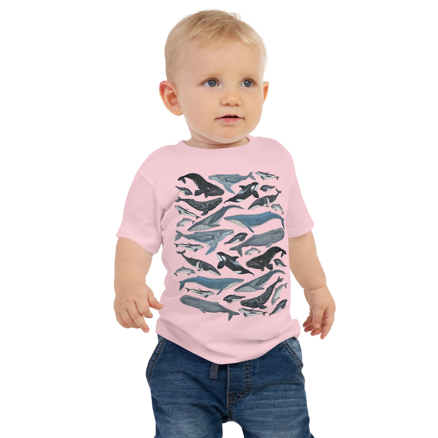 Lil' Granola Girl PNW Whales Baby Tee