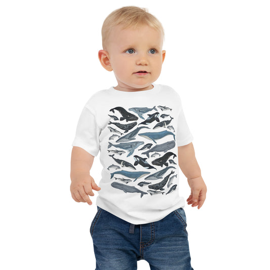 Lil' Granola Girl PNW Whales Baby Tee