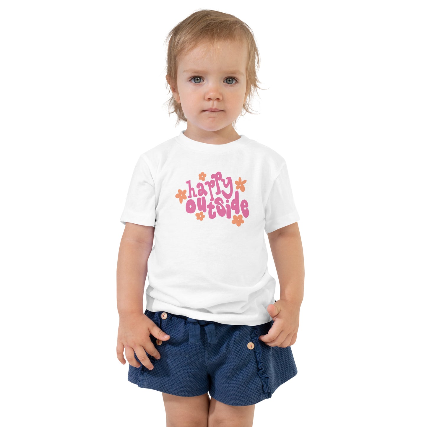 Mini Granola Girl Happy Outside Toddler Tee