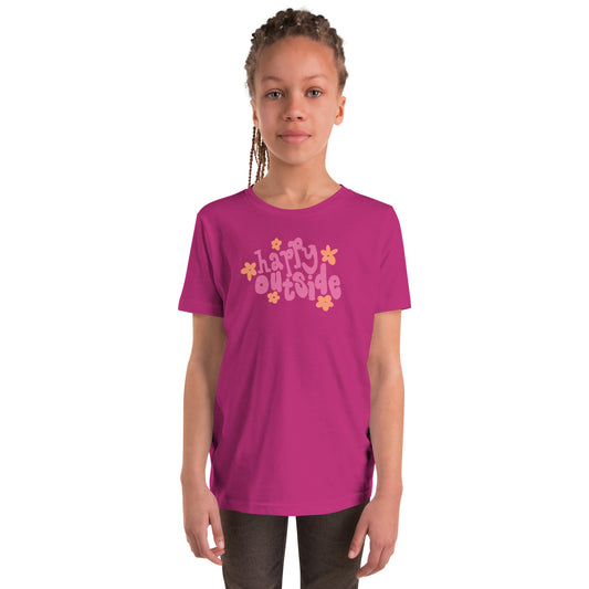 Junior Granola Girl Happy Outside T-Shirt